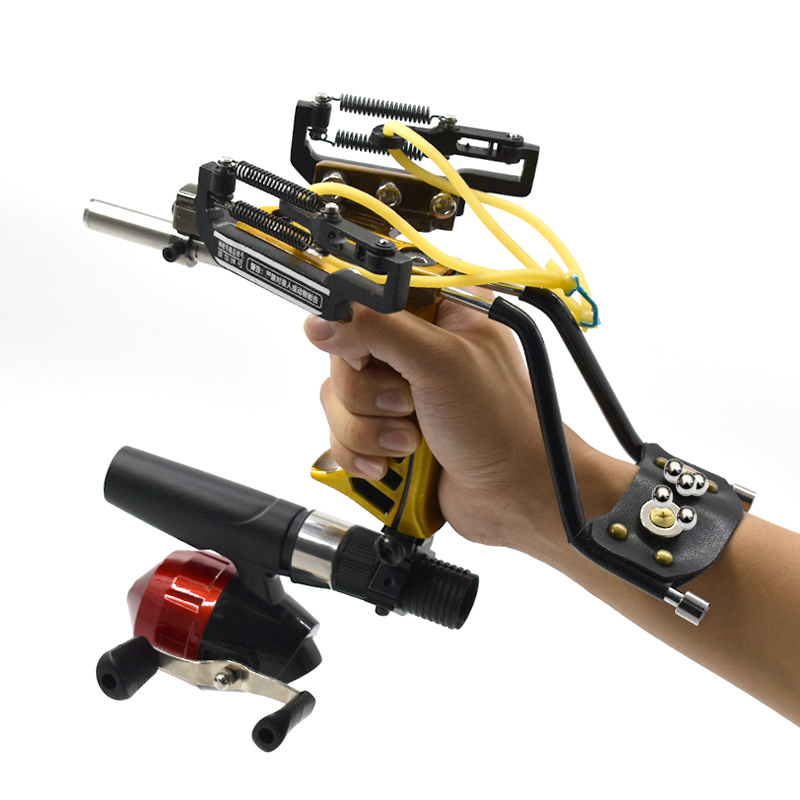 Conventional Reel - Upgraded Hand-held Metal Slingshot with Rubber